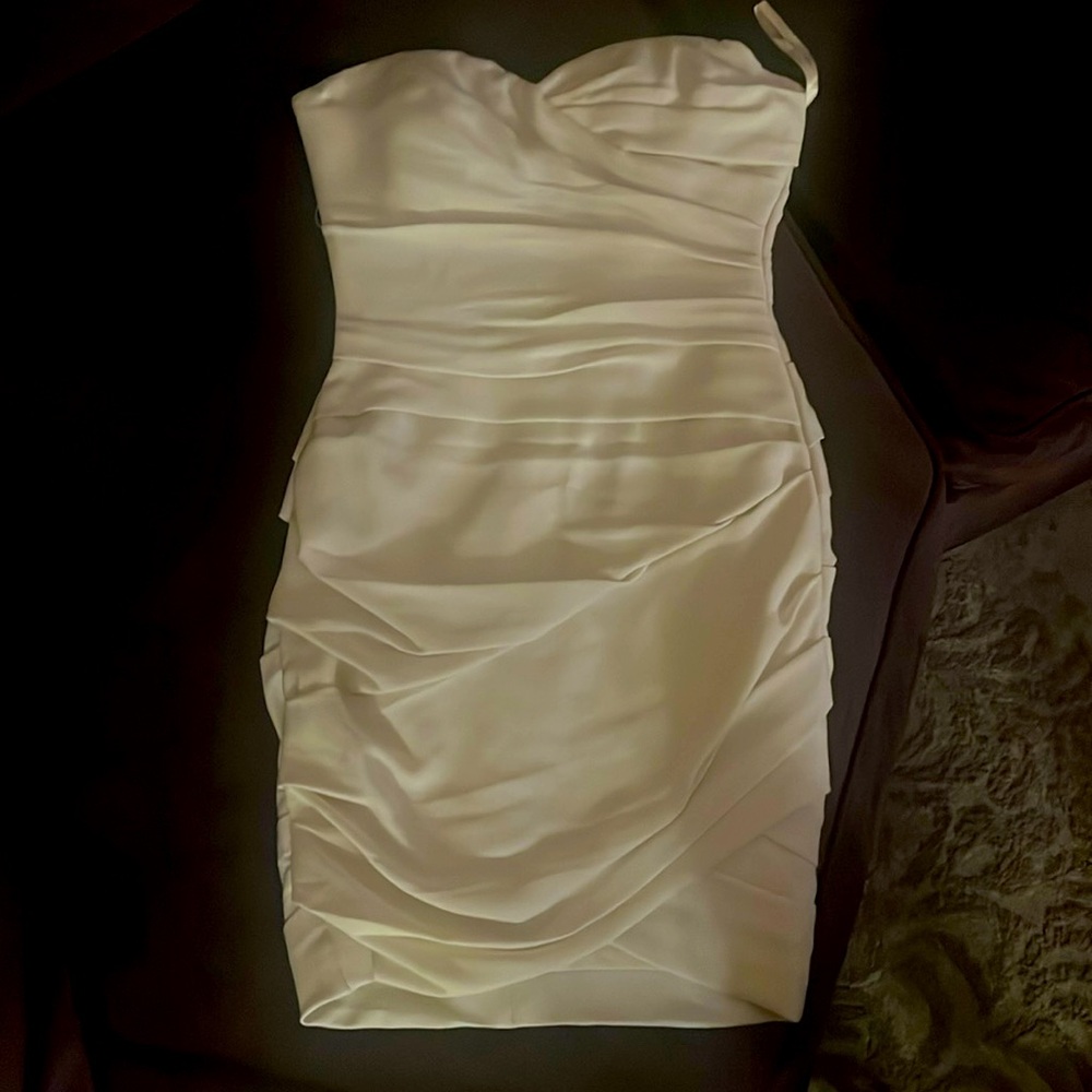 White strapless dress